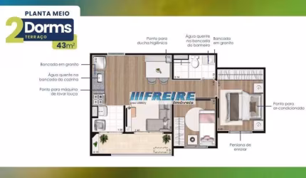 Apartamento com 2 dormitórios à venda, 43 m² por R$ 392.300,00 - Campestre - Santo André/SP