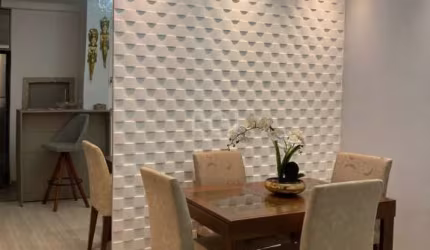 Apartamento com 3 dormitórios(1 suíte), sala com dois ambientes, cozinha, banheiro e área de serviço com chuurasqueira, telas de proteção nas janelas, cozinha sob medida,  sanca de gesso,  2 ar condic