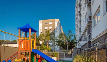 Apartamento de 2 dormitórios, cozinha americana com churrasqueira, living amplo. Fica em andar alto com linda vista. Conta com box de garagem coberta. &lt;BR&gt;O condomínio oferece infra completa de 