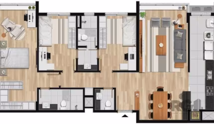APTO 3 dormitórios  114,45 m²- 1 suíte e mais 2 suítes americanas),lavabo, cozinha americana e churrasqueira  - box duplo  09&lt;BR&gt;Piscina, Fitness, Salão de Festas, Sala de Jogos, Vestiário diari