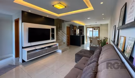 Belíssima casa semimobiliada no Condomínio Jardins do Prado.&lt;BR&gt;&lt;BR&gt;No primeiro pavimento, a casa oferece um amplo living com sala de estar, sala de jantar e cozinha integradas. Há também 