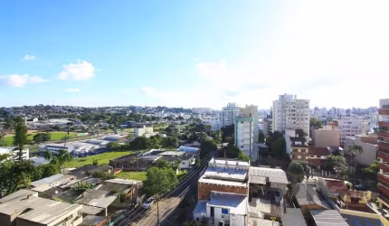 Apartamento para Comprar com 71m² novo e nunca habitado, 2 dormitórios (1 suíte), com incrível vista eterna para a cidade, living para 2 ambientes com churrasqueira e piso em porcelanato 60x60 instala
