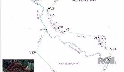 Propriedade constituída de 2 lotes, totalizando uma área de 46.960m2 ou 4,69 ha, localizada no bairro Belém Velho e posicionada entre a avenida Oscar Pereira e a Estrada Afonso Loureiro Mariante.  Veg