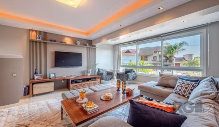 Casa mobiliada com 357 m² de área construída, 4 dormitórios sendo 3 suítes e 3 vagas de garagem no bairro Chácara das Pedras.&lt;BR&gt;&lt;BR&gt;Primeiro Pavimento: Hall de entrada, lavabo, sala de es