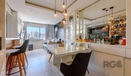 Apartamento 68 m² mobiliado, 2 dormitórios, sendo 1 suíte e 1 vaga.