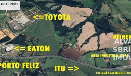 Área em zona industrial classificação zupi-1, documentação perfeita, georreferenciada,  boa topografia. 139.585m2