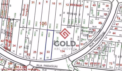 Terreno à venda, 445 m² por R$ 1.200.000,00 - Parque das Nações - Santo André/SP