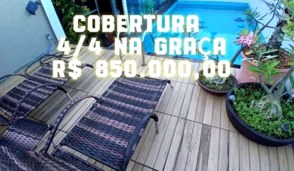 Cobertura Duplex Exclusiva na Graça: Seu Paraíso Particular! Venha conhecer essa incrível cobertura de 4 quartos, 2 suítes, com piscina, deck e área gourmet!