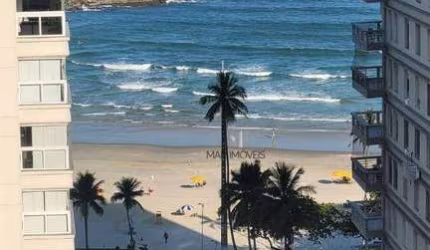 Apartamento à venda na praia das Pitangueiras em Guarujá - 75 metros úteis - 2 dormitórios (1 Suíte) - Vista mar - 2 vagas - Piscina