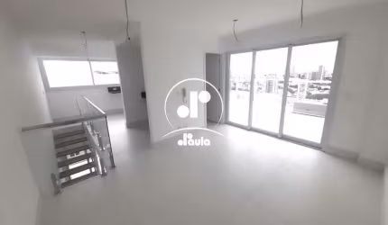 Cobertura no bairro Jardim em Santo André, com 124m², 2 suites, sacada, cozinha ampla, 3 banheiros, 2 vagas de garagem.