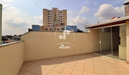 Vila Valparaíso. Cobertura sem condomínio com 104m2 (54 + 54)m2, 2 quartos, sendo 1 suíte, 2 lavabos, área gourmet, 2 vagas de garagem.