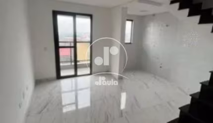 Cobertura com elevador e 88 m² sendo 44+44 sem condomínio na Cidade São Jorge Santo Andre