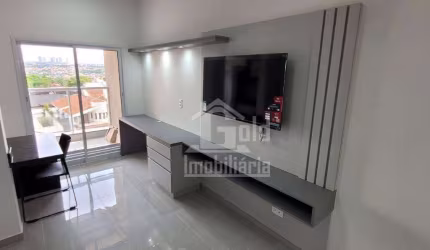 Apartamento tipo Kitnet - Novo -  Semimobiliado - 1 dormitório para alugar, 34 m² por R$ 2.220/mês - Ribeirânia -  Unaerp -Ribeirão Preto/SP