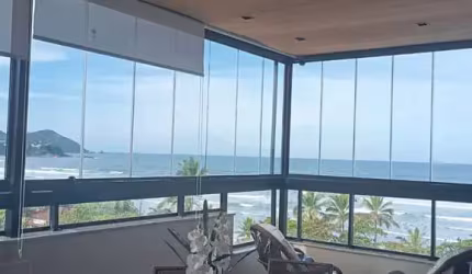COBERTURA MOBILIADA COM 4 DORMITÓRIOS VISTA MAR NA PRAIA GRANDE.