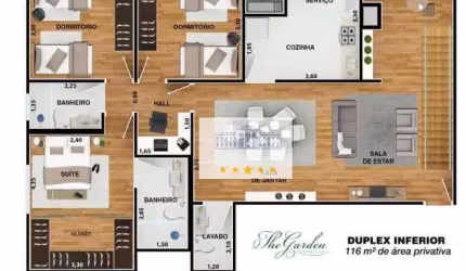 Apartamento Duplex com 3 dormitórios à venda, 232 m² por R$ 530.000,00 - Concórdia II - Araçatuba/SP