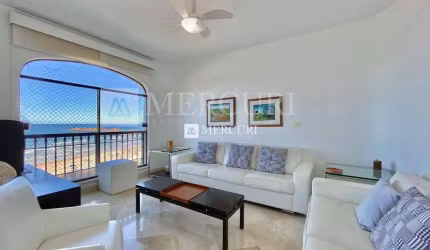 Apartamento Amplo Frente Mar com 4 quartos (2 suítes) à venda, 217 m² por R$ 1.200.000 - Pitangueiras - Guarujá/SP - Imobiliária Mercuri