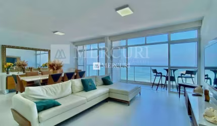 Apartamento Frente Mar com 3 quartos (1 suíte) à venda, 190 m² por R$ 1.800.000 - Praia das Pitangueiras - Guarujá/SP - Imobiliária Mercuri