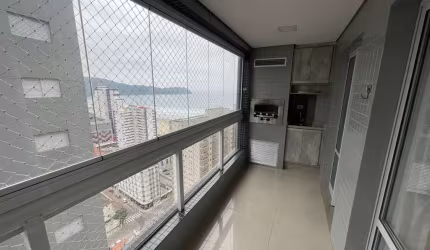 Apartamento com varanda gourmet vista mar á venda no Boqueirão na Praia Grande