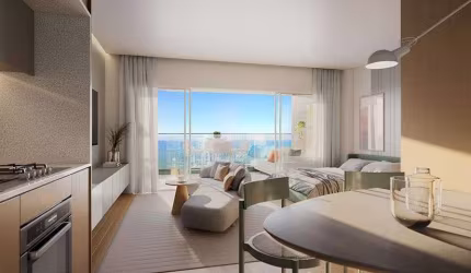 Flat frente mar com 1 dormitório à venda na Vila Tupi - Praia Grande/SP