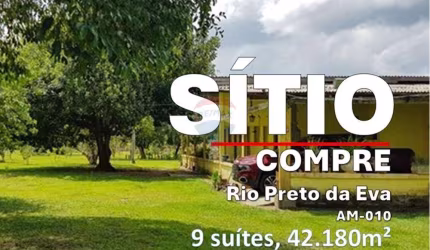 Sítio à venda, Rio Preto da Eva, 9 suítes, 42.180m², nascente e igarapé – AM-010