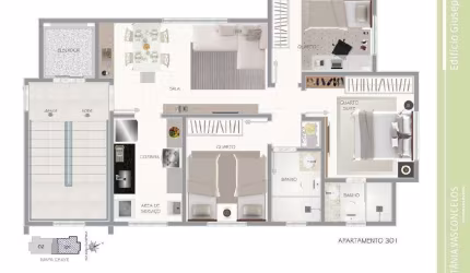 Apartamento à venda, 3 quartos, 1 suíte, 2 vagas, Milionários - Belo Horizonte/MG