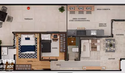 Apartamento gardem 116,01 m² - 2 vagas - Elevador - B. Campestre