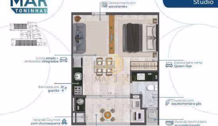 Apartamento com 1 dormitório à venda, 35 m² por R$ 359.716,00 - Toninhas - Ubatuba/SP