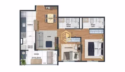 Apartamento com 2 dormitórios à venda, 60 m² por R$ 381.000,00 - Centro - Taubaté/SP