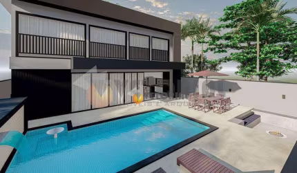 Casa Nova com 3 dormitórios à venda, 247 m² por R$ 2.335.000 - Massaguaçu - Caraguatatuba/SP