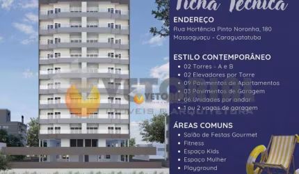 Apartamento com 2 dormitórios à venda, 71 m² por R$ 520.000,00 - Massaguaçu - Caraguatatuba/SP