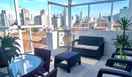 Cobertura 3 quartos, 3 suítes, 5 banheiros, Boqueirão Santos