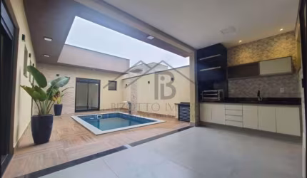 Casa a Venda no Cond. Park Gran Reserve - 3 suítes sendo a master com closet planejado. Cozinha completa e piscina privativa.