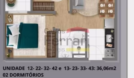 Apartamento 36m² Perdizes 2 dormitórios sacada sem vaga Salão de Festa Coworking FirePlace Playgroud