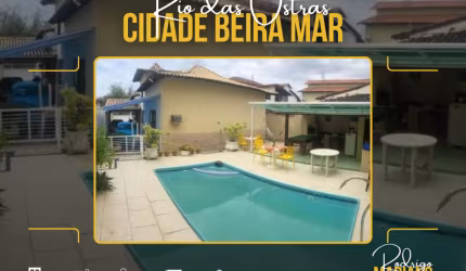 Vendo maravilhosa casa de 3 quartos e piscina na Cidade Beira Mar em Rio das Ostras