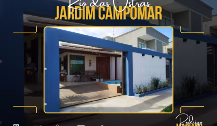 Vendo linda casa com 3 dormitórios e piscina no Jardim Campomar em Rio das Ostras