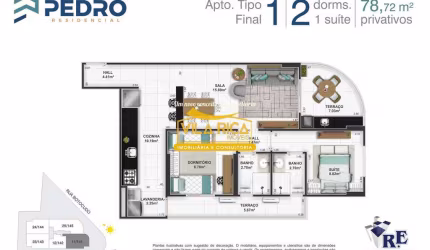 Apartamento com 2 dorms, Tupi, Praia Grande - R$ 510 mil, Cod: 378694