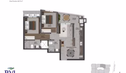 Trindade | Apartamento 2 dorms + 1 vg e hb