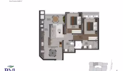 Trindade | Apartamento 2 dorms + 1 vg e hb