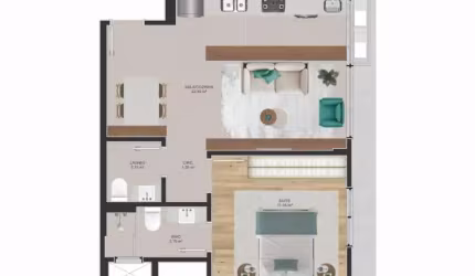 Centro | Apartamento 1 suíte + 1 vaga e hb
