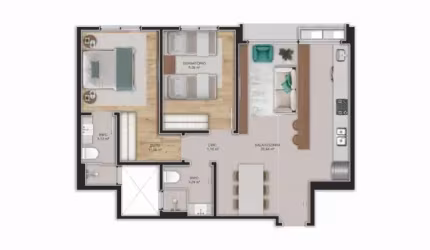 Centro | Apartamento 2 dorms + 1 vaga e hb