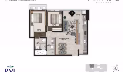 Trindade | Apartamento 2 dorms (1 suíte) + 1 vg