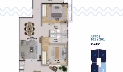 Venda | Apartamento 2 dormitórios + 1 vg