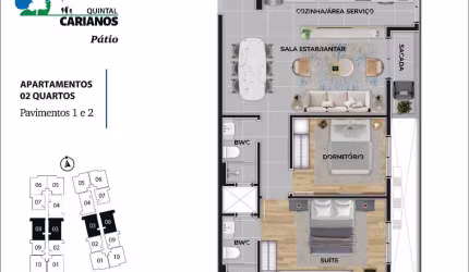 Venda | Carianos | Apartamento 2 quartos (1 suíte)