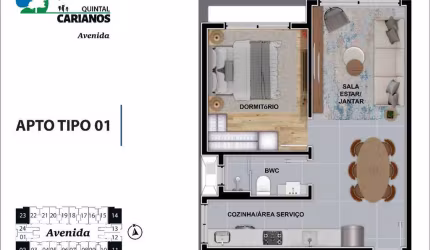 Venda | Carianos | 1 quarto com garagem e hb