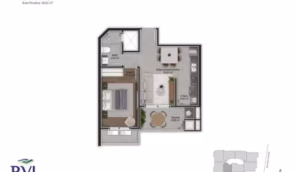 Trindade | Apartamento 1 dorm + 1 vg