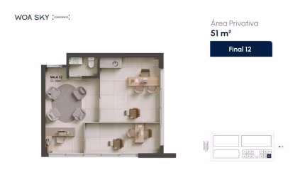 WOA Sky | Sala comercial com garagem