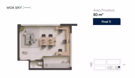 WOA Sky | Sala comercial com garagem