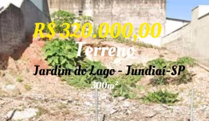 Terreno de 300m²  - Loc: Jardim do Lago - Jundiaí-SP