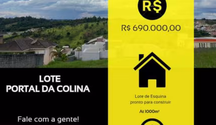 Lote com 1000m²  de esquina. Loc. Portal da Colina, Jundiaí-SP