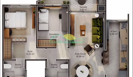 Apartamento de 2 quartos à venda, Saco Grande, Florianópolis, SC